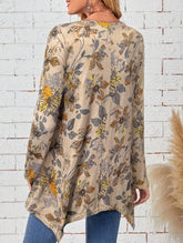 floral print crew neck long-sleeved top